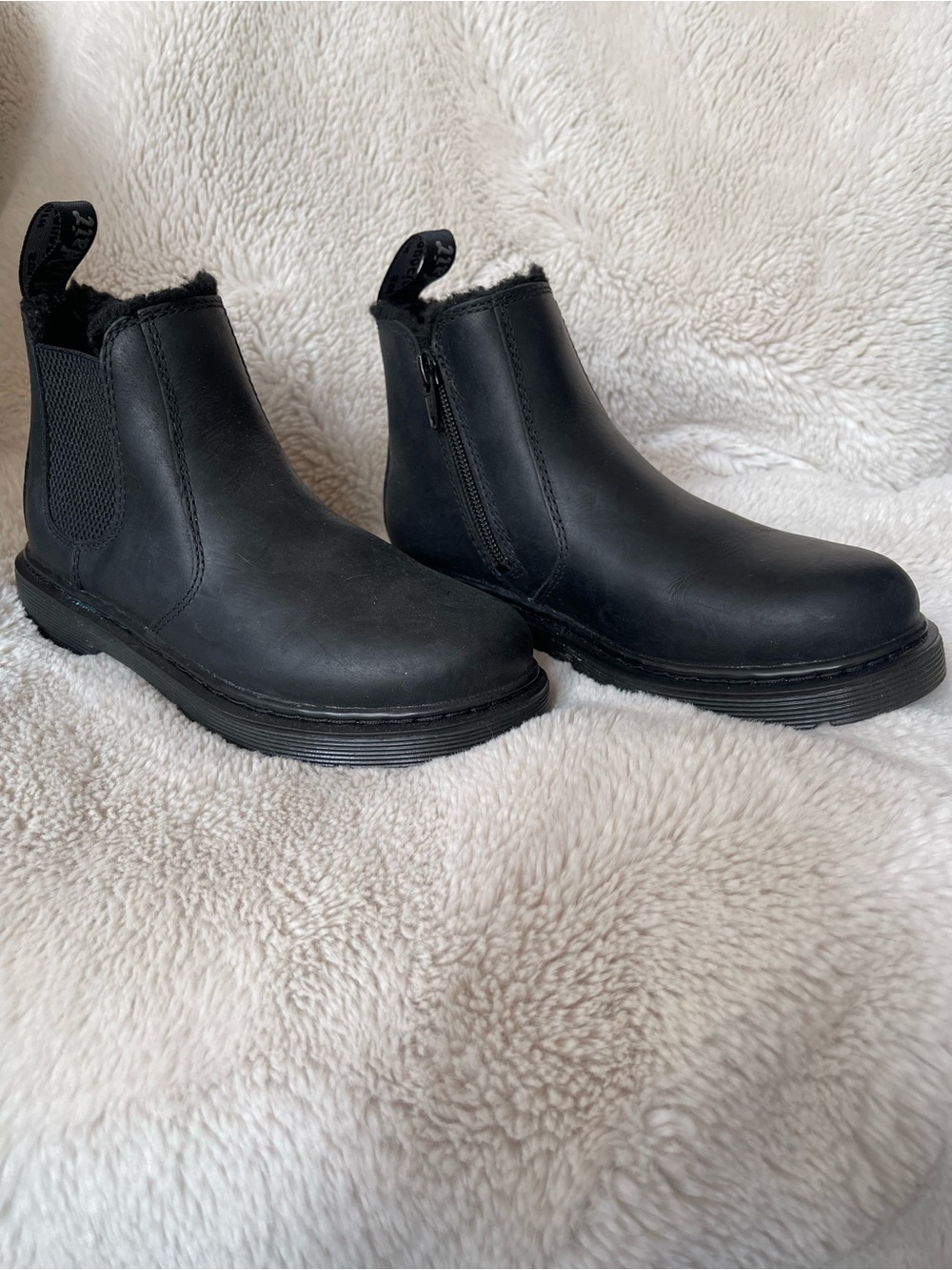 Dr. Marten’s Kids Black Chelsea Boots with Side Zip